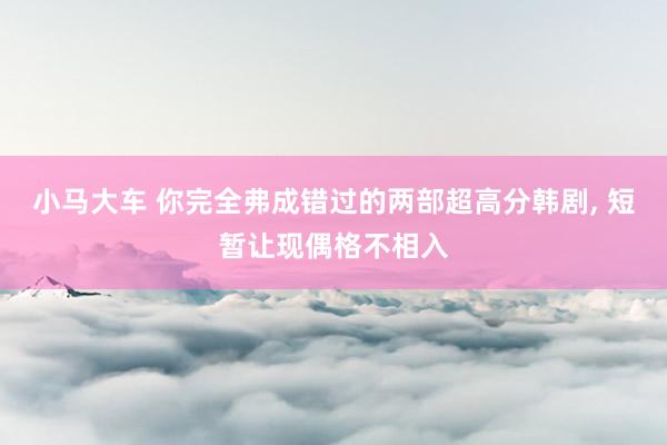 小马大车 你完全弗成错过的两部超高分韩剧, 短暂让现偶格不相入
