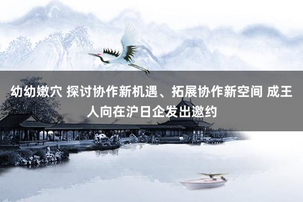 幼幼嫩穴 探讨协作新机遇、拓展协作新空间 成王人向在沪日企发出邀约