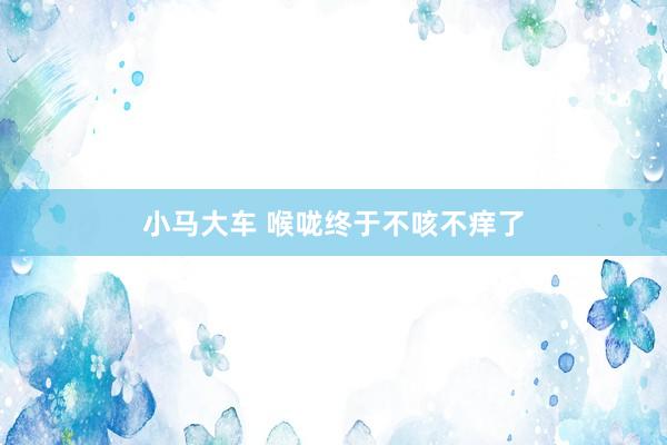 小马大车 喉咙终于不咳不痒了